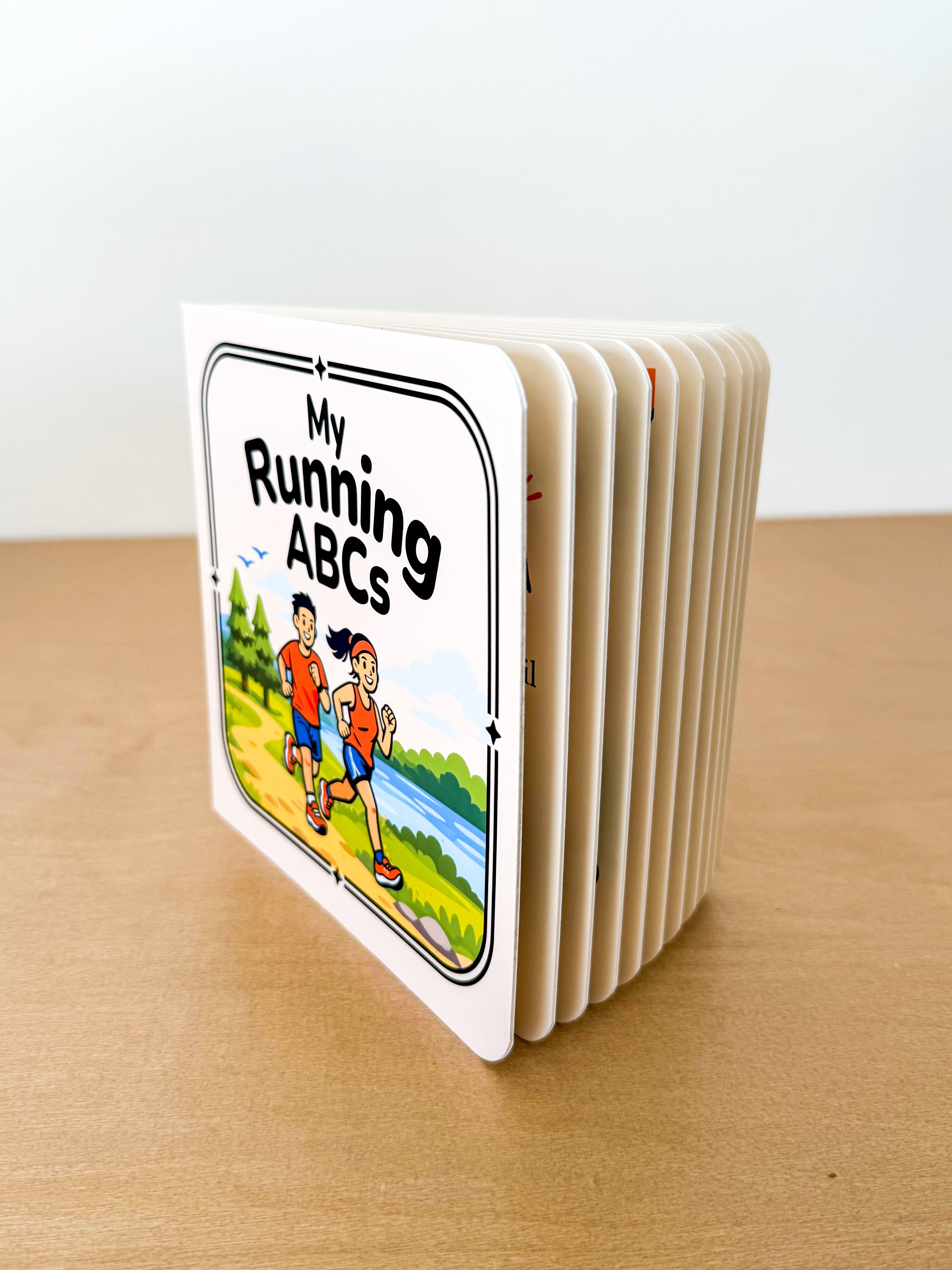 My Running ABCs board book — themed alphabet for runner families